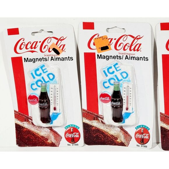 4 Vintage Coca Cola Button Fridge "Ice Code" Themostate Magnet NOS 1995 No.51566 - Picture 3 of 12